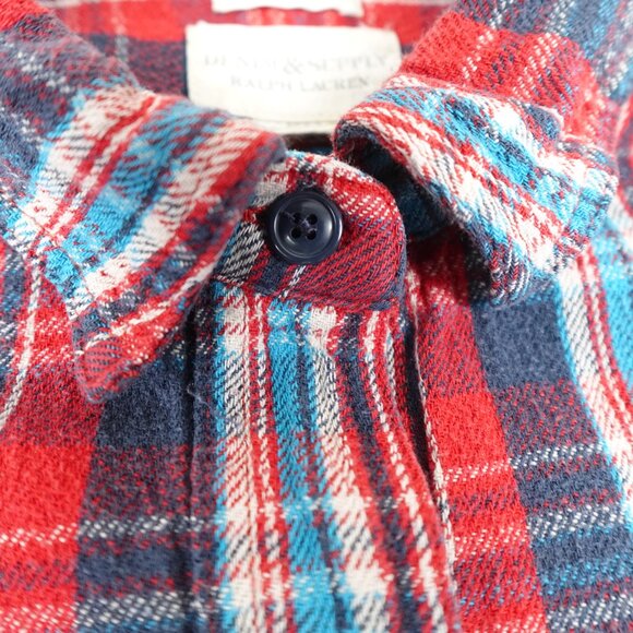 Ralph Lauren Denim & Supply Plaid Thick Flannel BIG SHIRT Women's Small - Picture 4 of 13